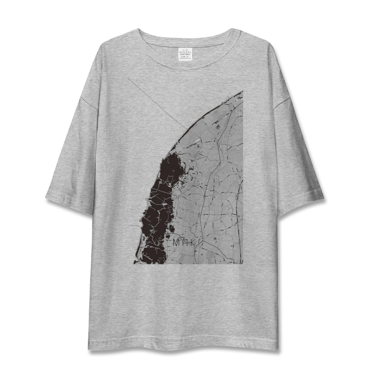 【巻(新潟県)】地図柄ビッグシルエットTシャツ