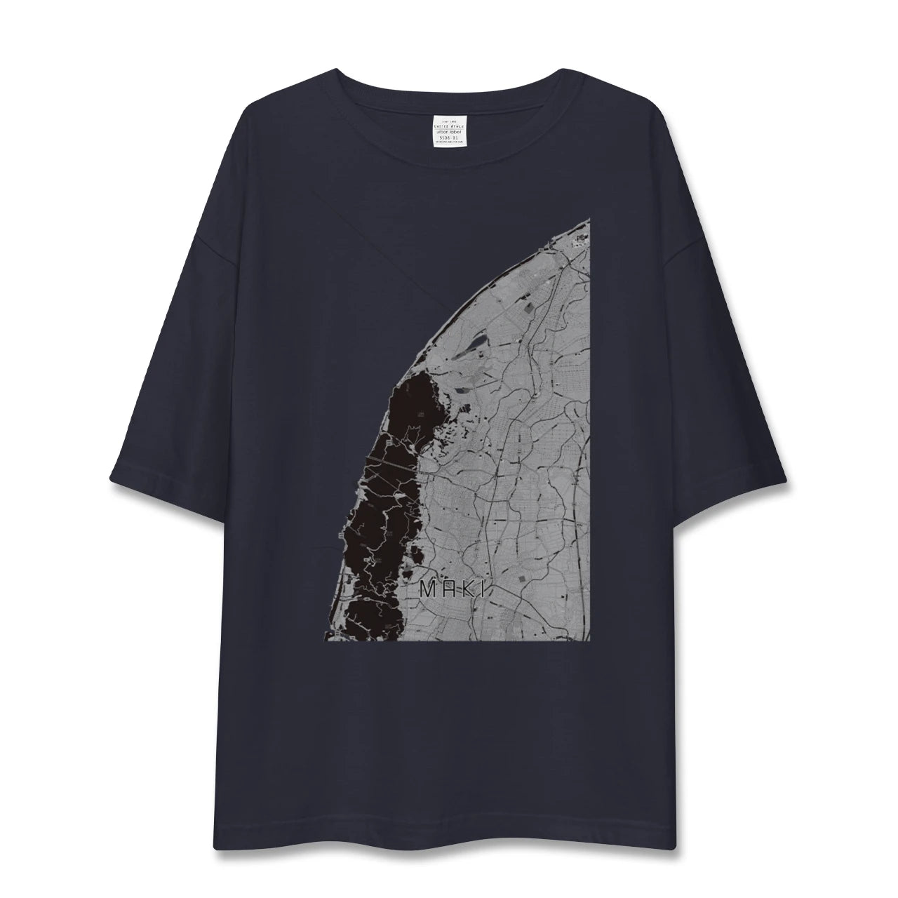 【巻(新潟県)】地図柄ビッグシルエットTシャツ