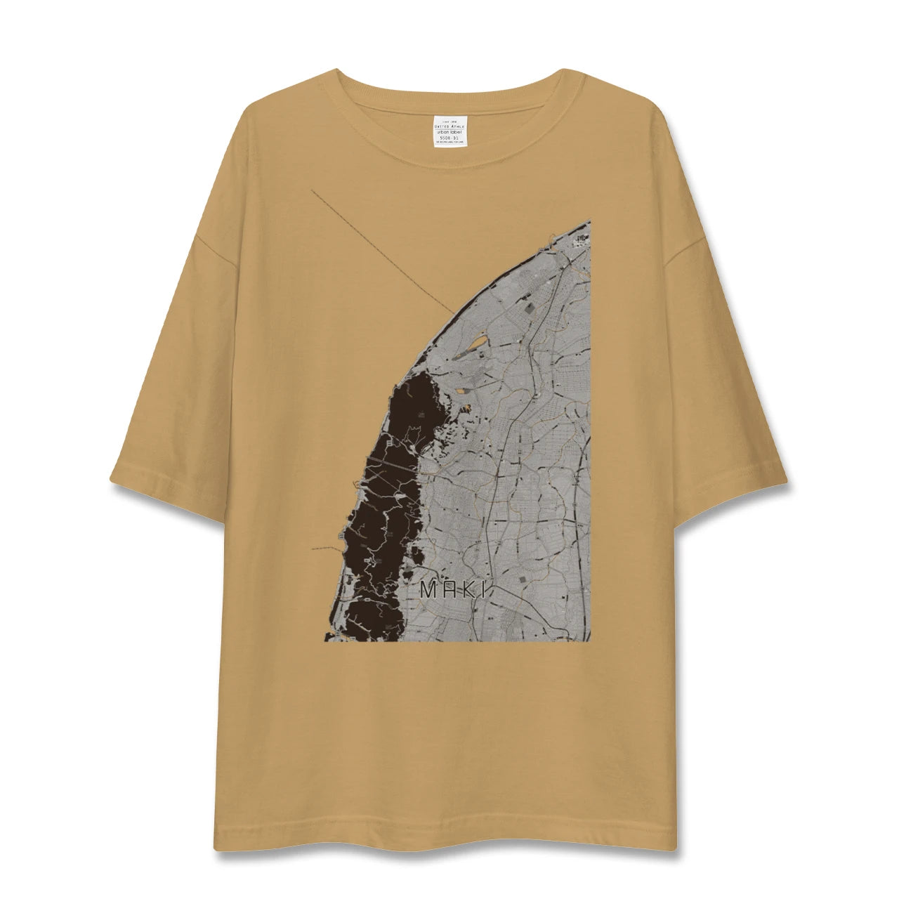 【巻(新潟県)】地図柄ビッグシルエットTシャツ