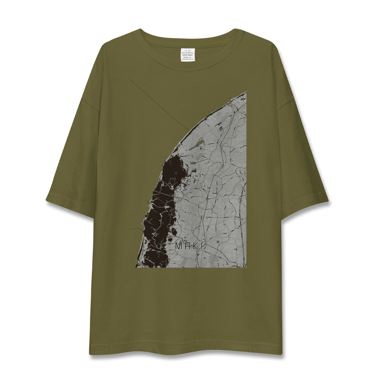【巻(新潟県)】地図柄ビッグシルエットTシャツ
