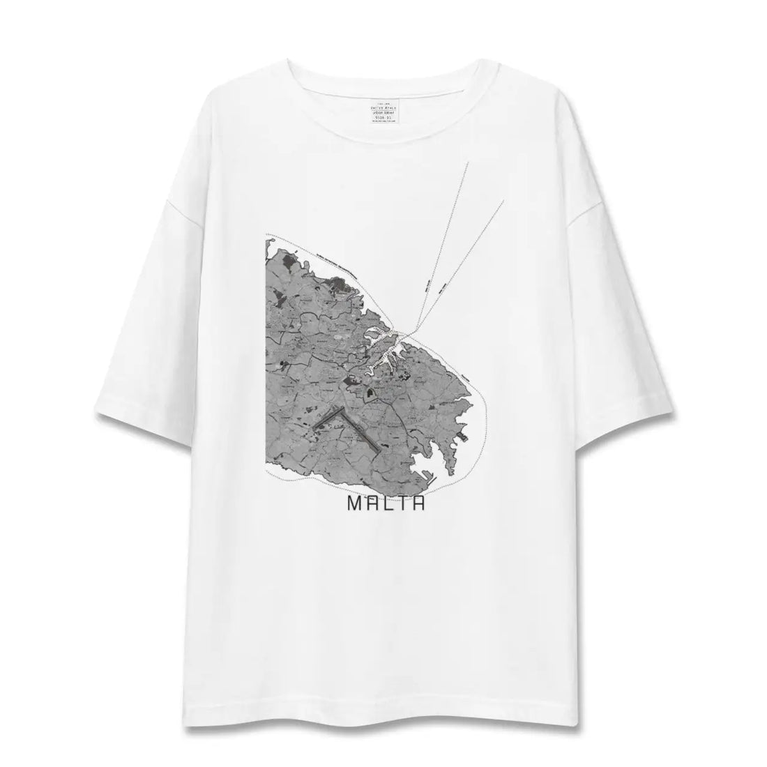 【マルタ】地図柄ビッグシルエットTシャツ