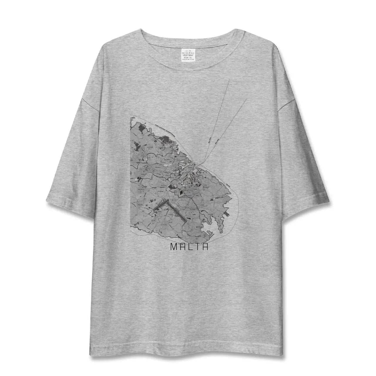【マルタ】地図柄ビッグシルエットTシャツ