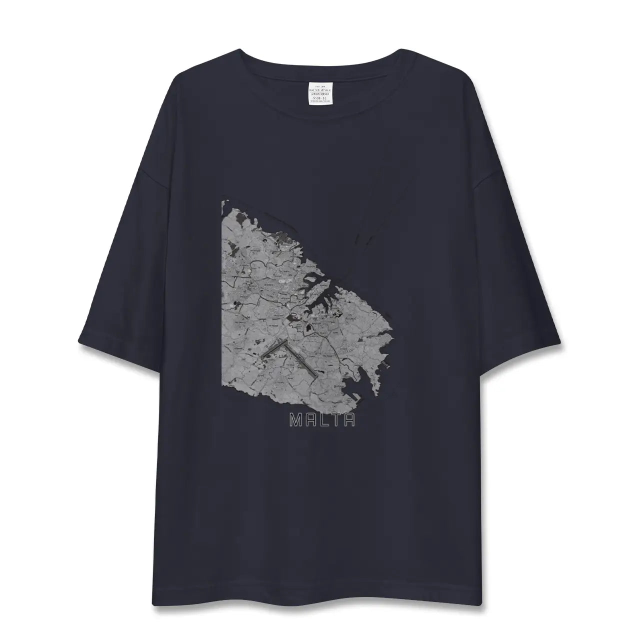 【マルタ】地図柄ビッグシルエットTシャツ
