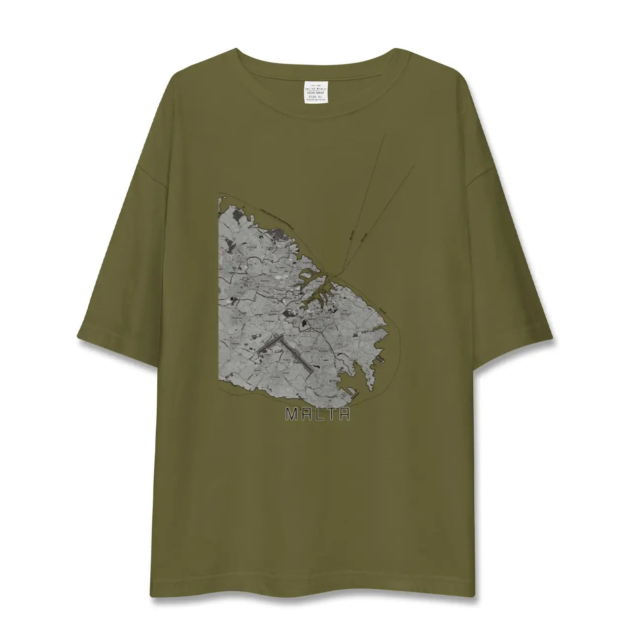 【マルタ】地図柄ビッグシルエットTシャツ