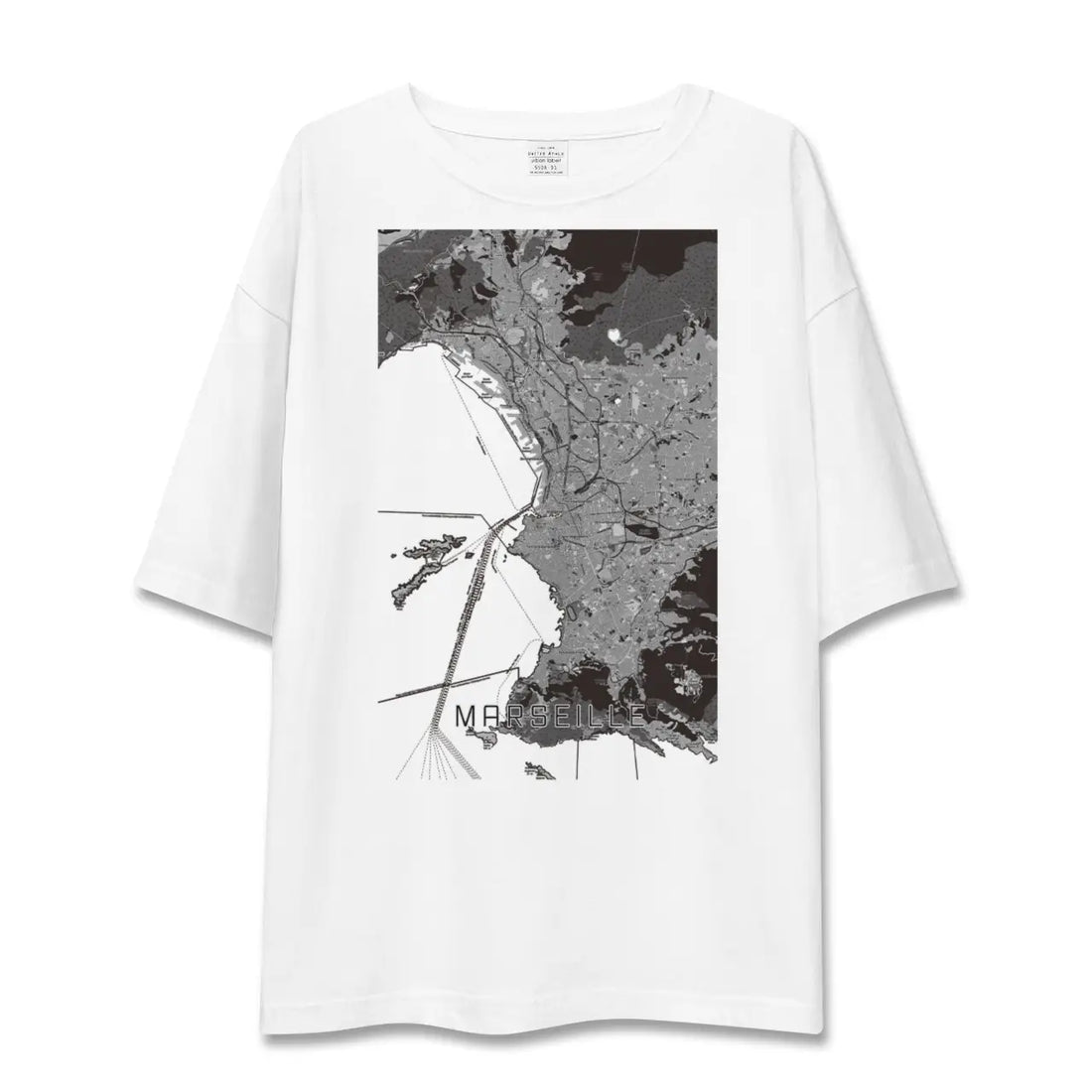 【マルセイユ(フランス)】地図柄ビッグシルエットTシャツ