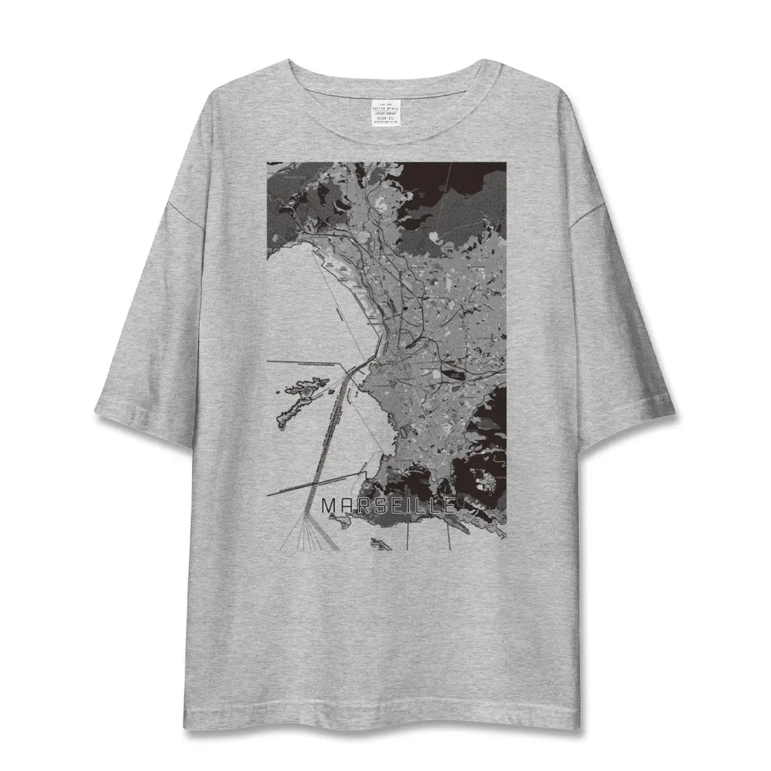 【マルセイユ(フランス)】地図柄ビッグシルエットTシャツ