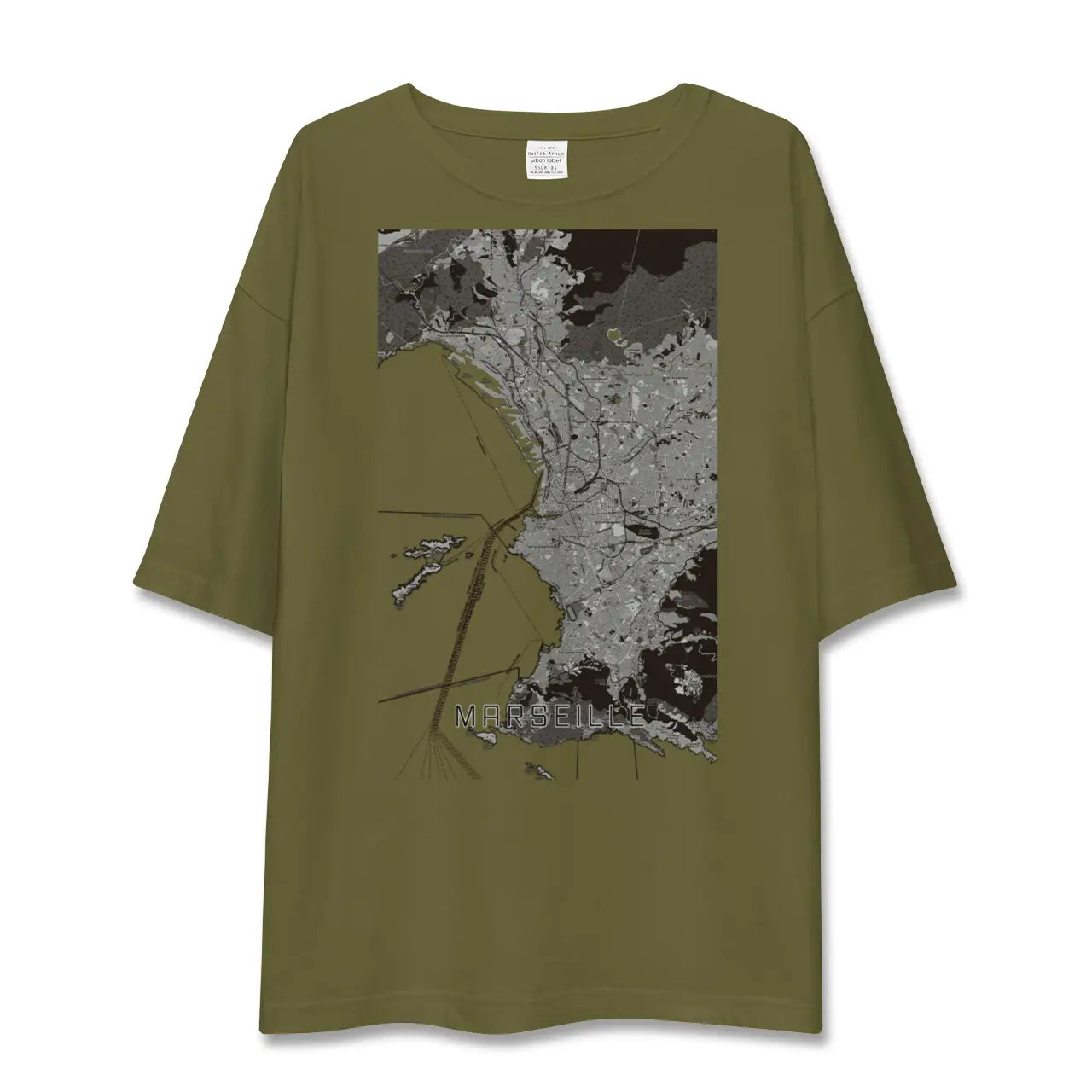 【マルセイユ(フランス)】地図柄ビッグシルエットTシャツ