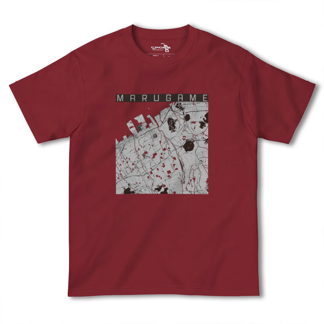 【丸亀(香川県)】地図柄ヘビーウェイトTシャツ