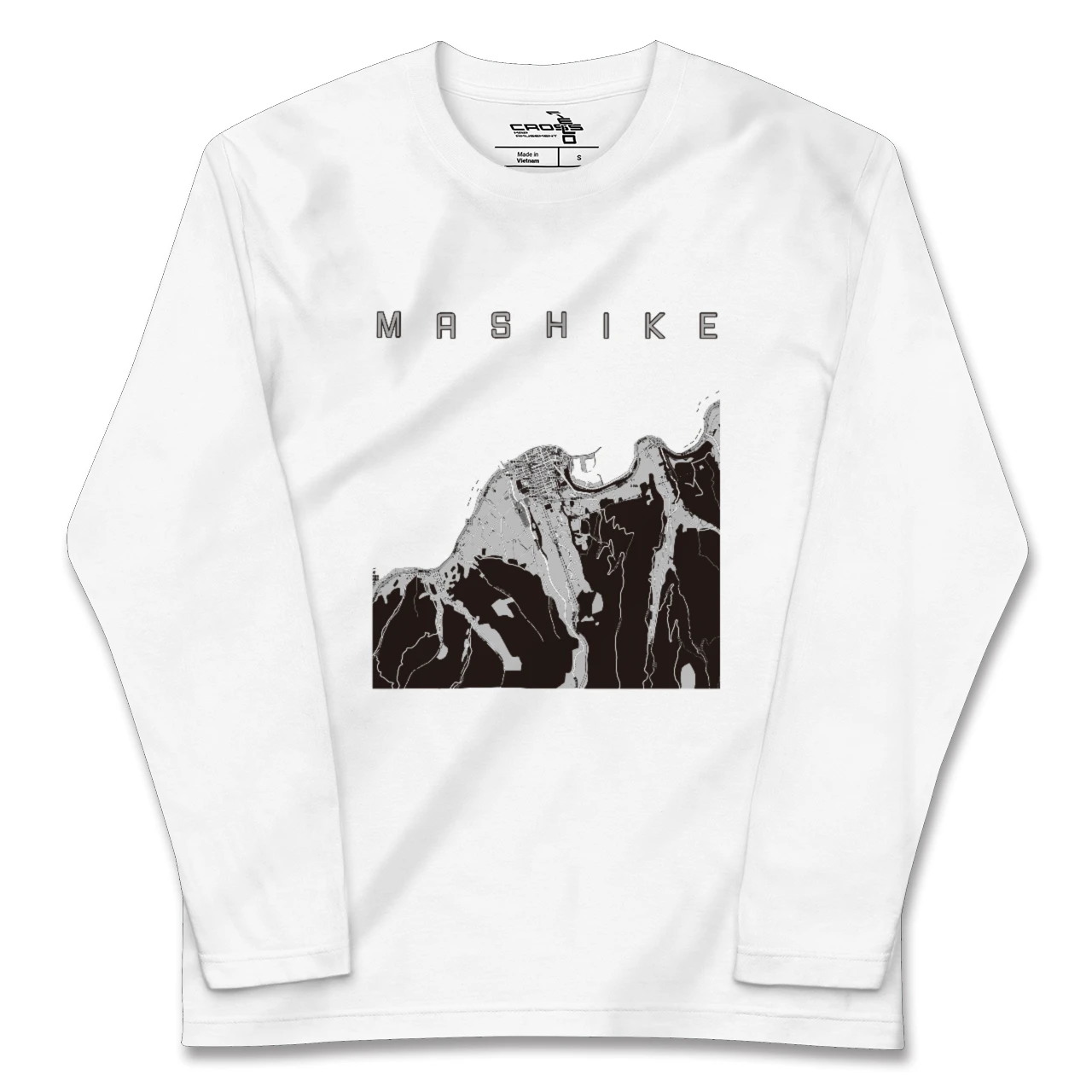 【増毛(北海道)】地図柄ロングスリーブTシャツ