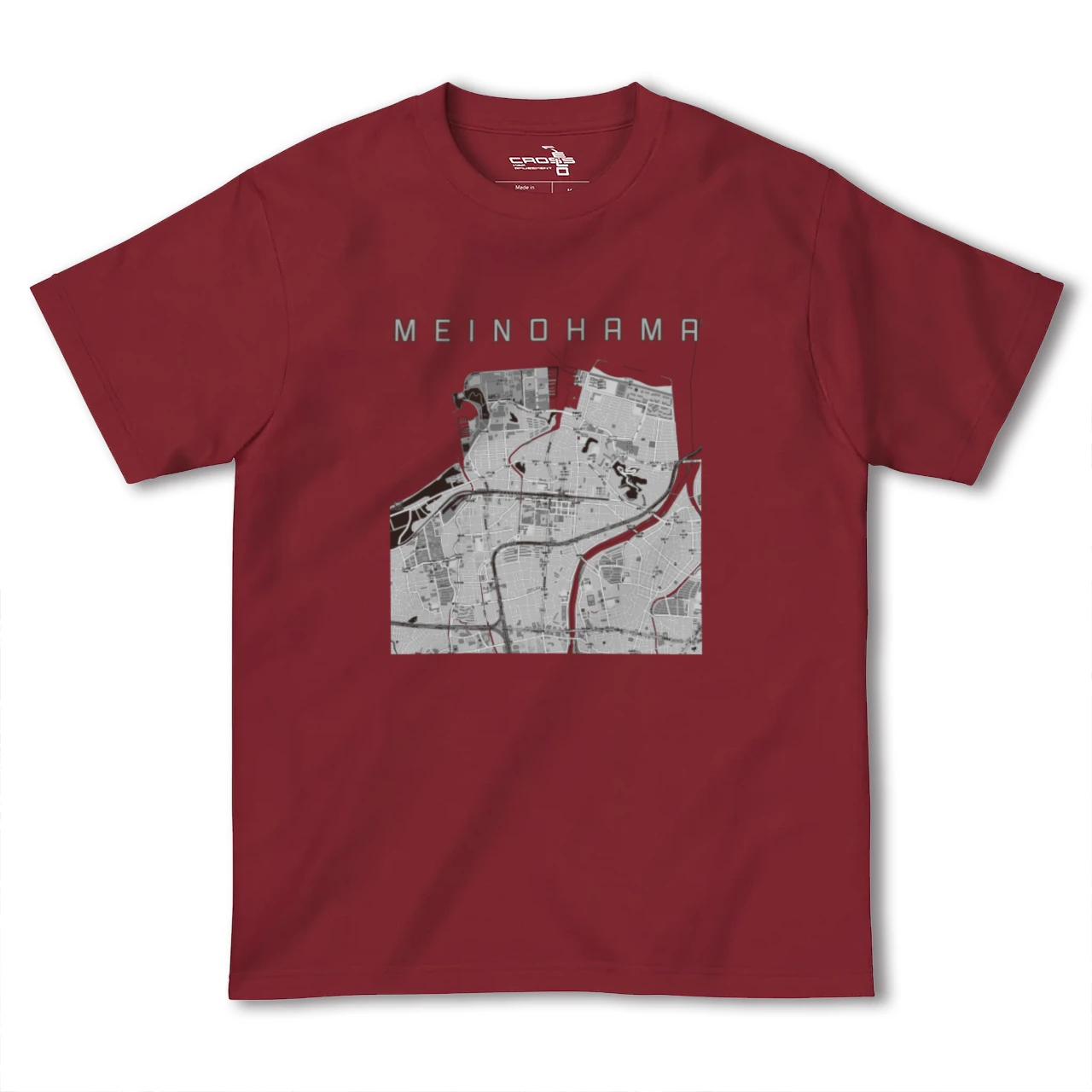 【姪浜(福岡県)】地図柄ヘビーウェイトTシャツ