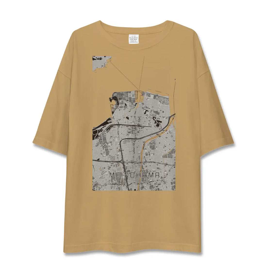 【姪浜(福岡県)】地図柄ビッグシルエットTシャツ