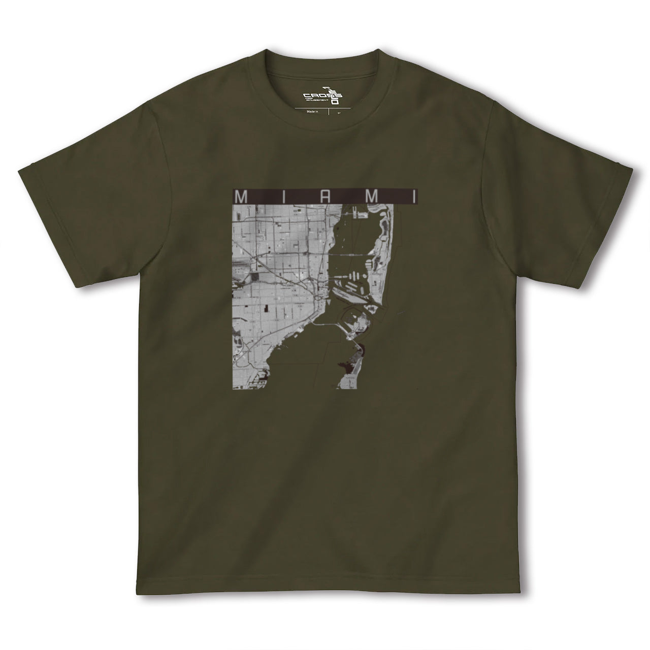 【マイアミ(アメリカ)】地図柄ヘビーウェイトTシャツ