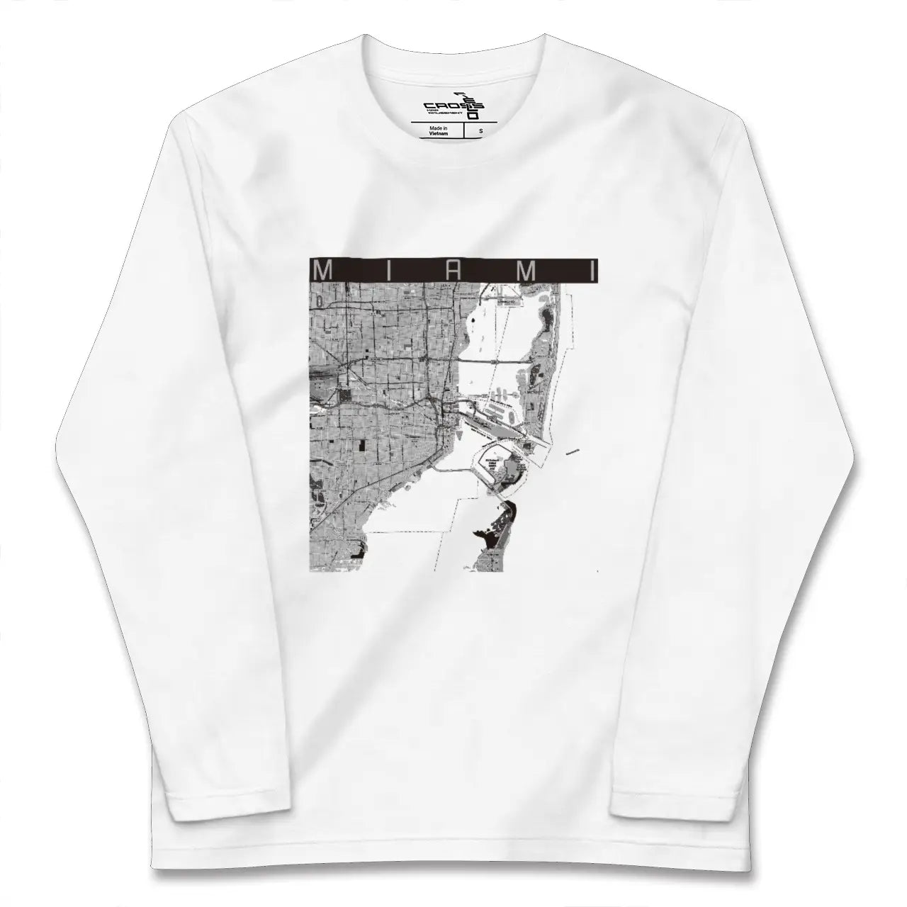 【マイアミ(アメリカ)】地図柄ロングスリーブTシャツ