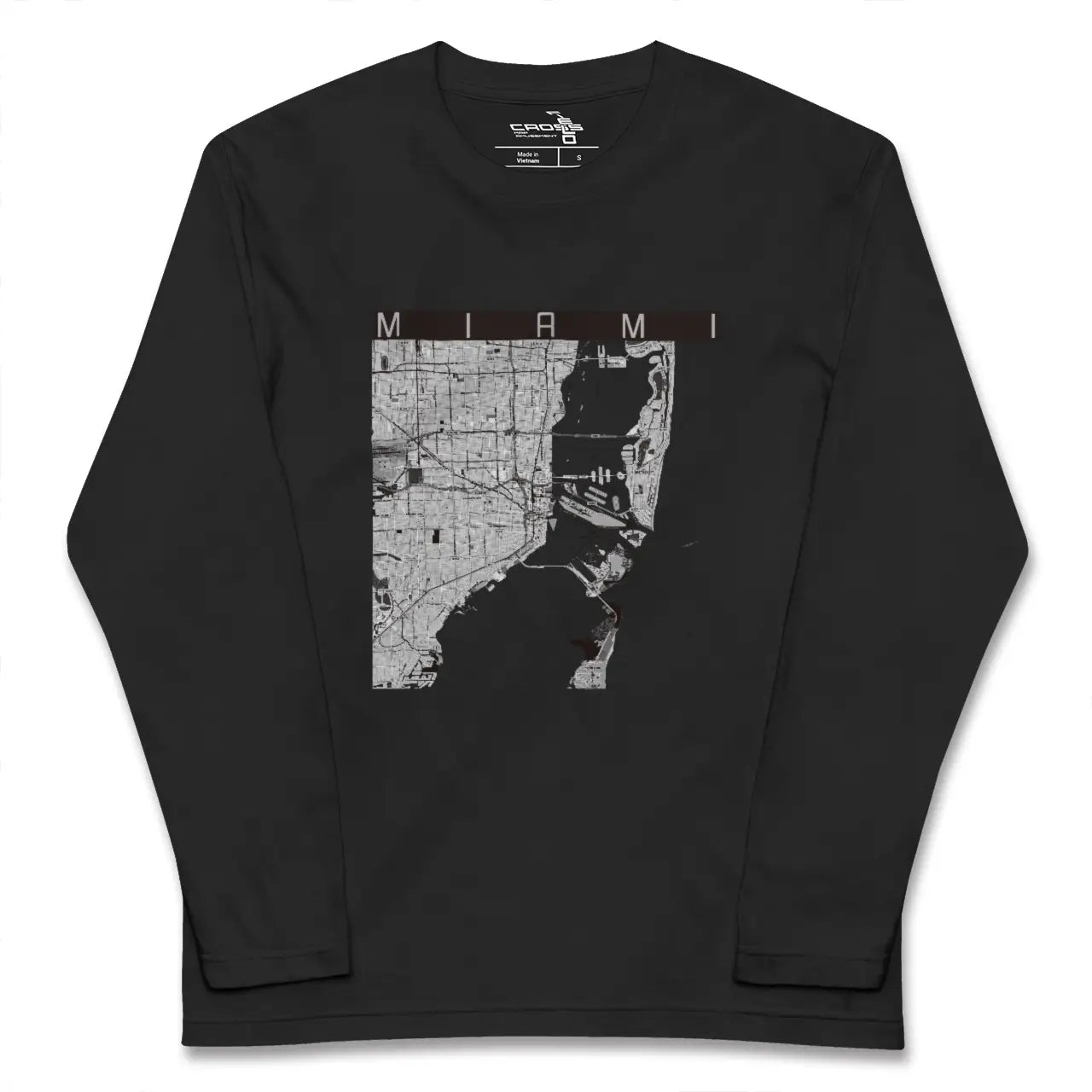 【マイアミ(アメリカ)】地図柄ロングスリーブTシャツ