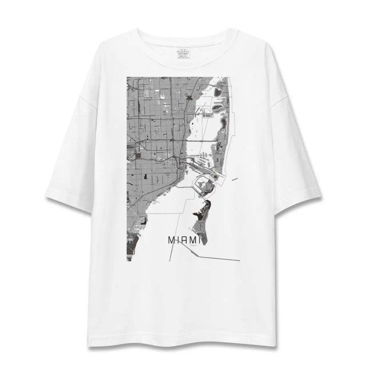 【マイアミ(アメリカ)】地図柄ビッグシルエットTシャツ