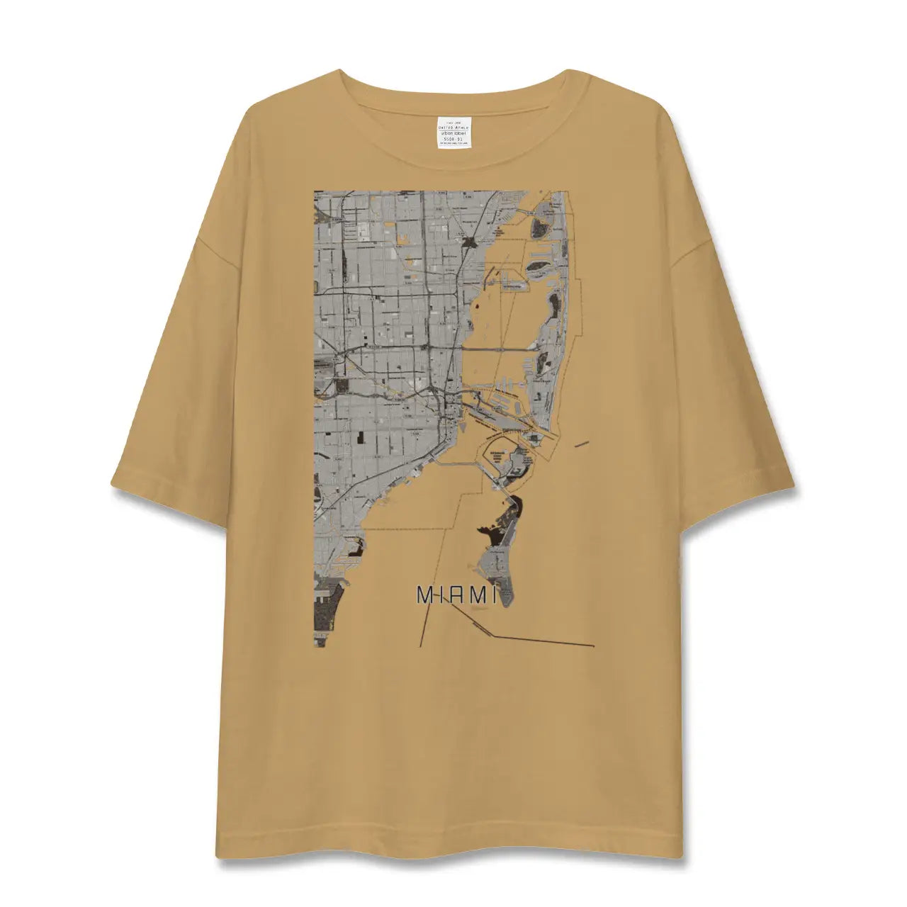 【マイアミ(アメリカ)】地図柄ビッグシルエットTシャツ