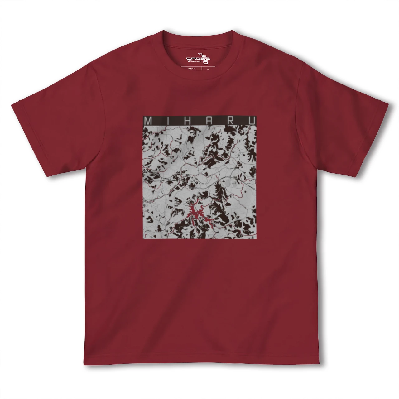 【三春(福島県)】地図柄ヘビーウェイトTシャツ