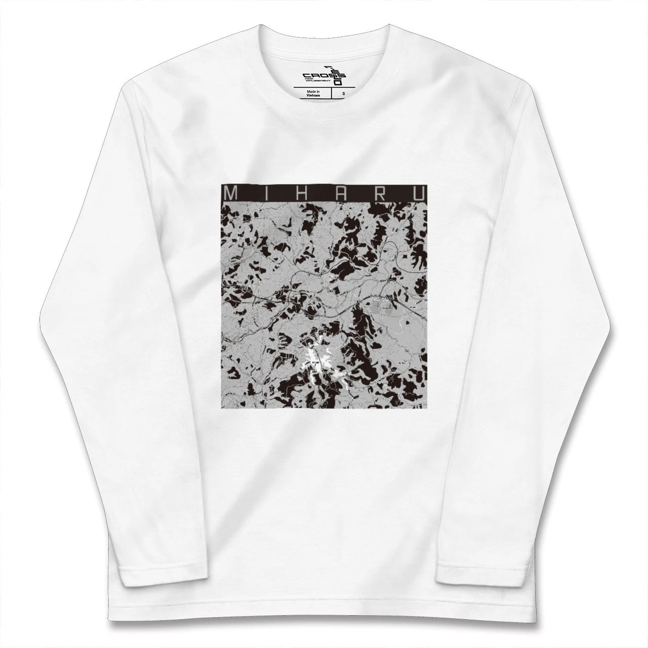 【三春(福島県)】地図柄ロングスリーブTシャツ