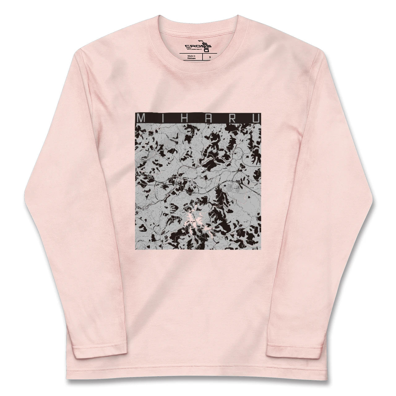 【三春(福島県)】地図柄ロングスリーブTシャツ
