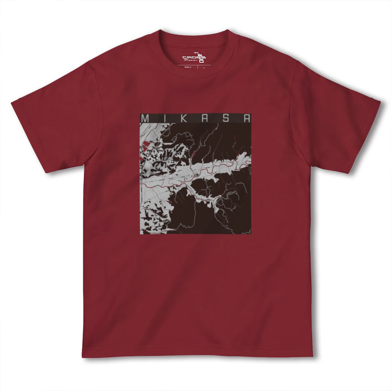 【三笠(北海道)】地図柄ヘビーウェイトTシャツ