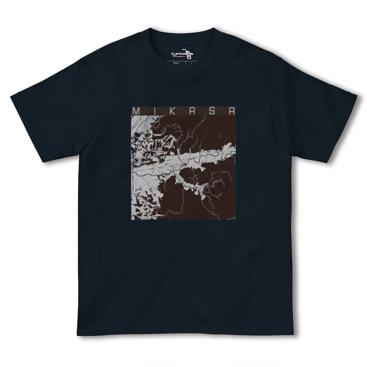【三笠(北海道)】地図柄ヘビーウェイトTシャツ