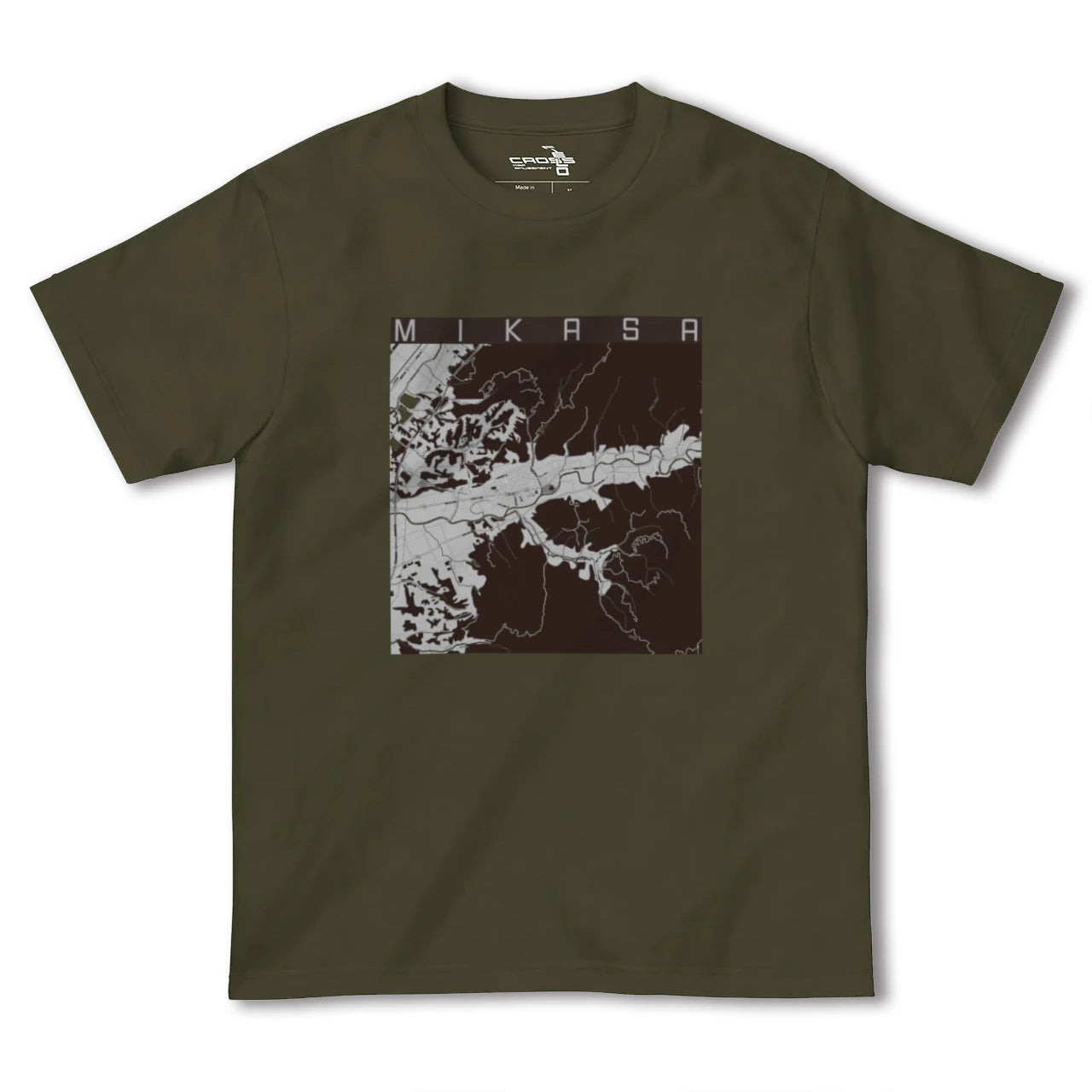 【三笠(北海道)】地図柄ヘビーウェイトTシャツ
