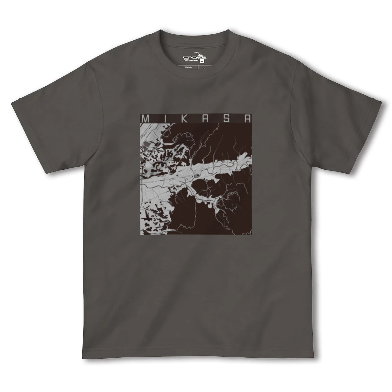 【三笠(北海道)】地図柄ヘビーウェイトTシャツ
