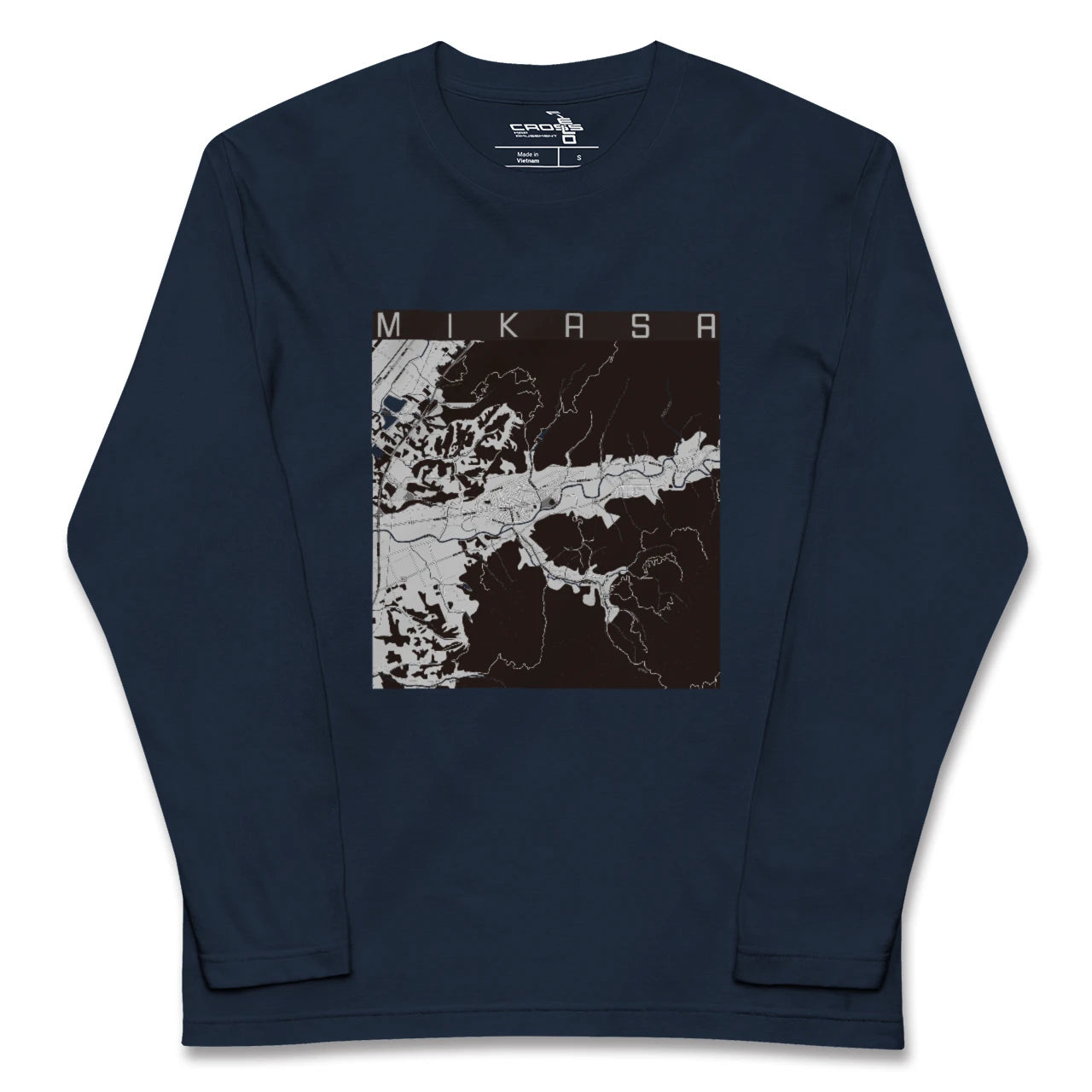 【三笠(北海道)】地図柄ロングスリーブTシャツ