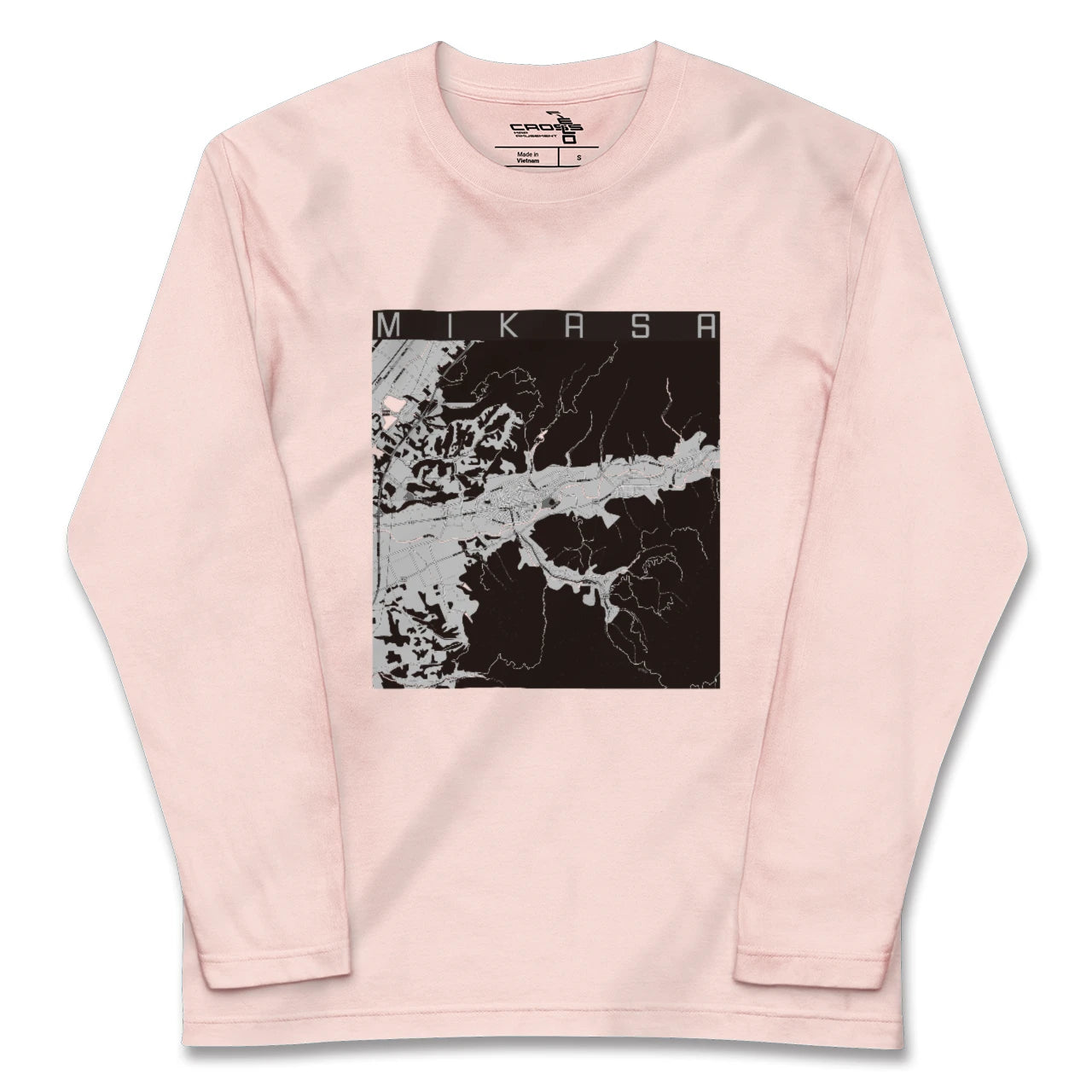 【三笠(北海道)】地図柄ロングスリーブTシャツ