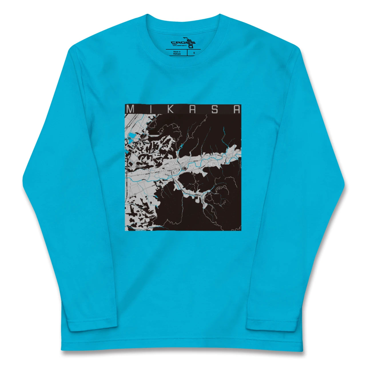 【三笠(北海道)】地図柄ロングスリーブTシャツ