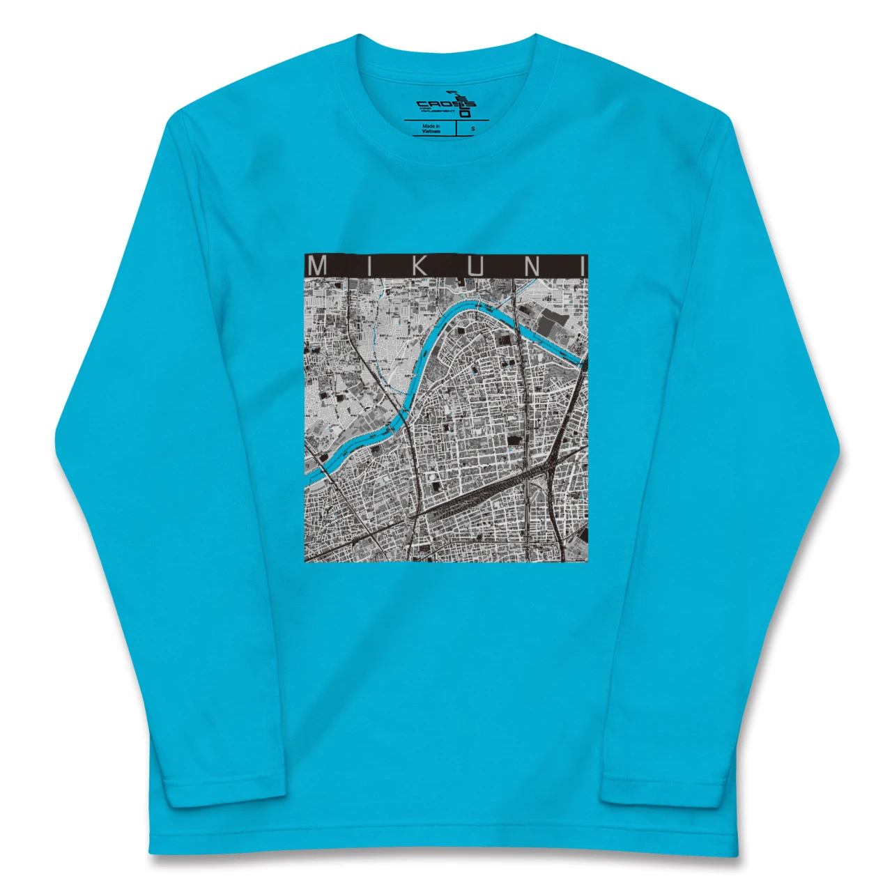 【三国(大阪府)(大阪府)】地図柄ロングスリーブTシャツ