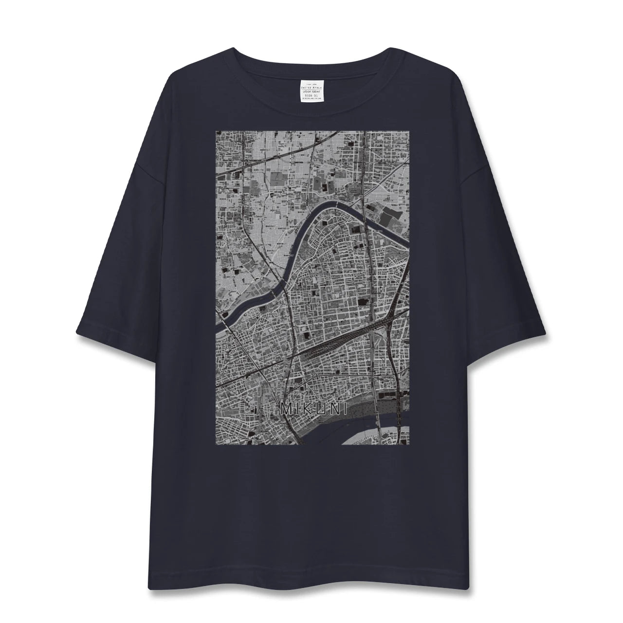 【三国(大阪府)(大阪府)】地図柄ビッグシルエットTシャツ