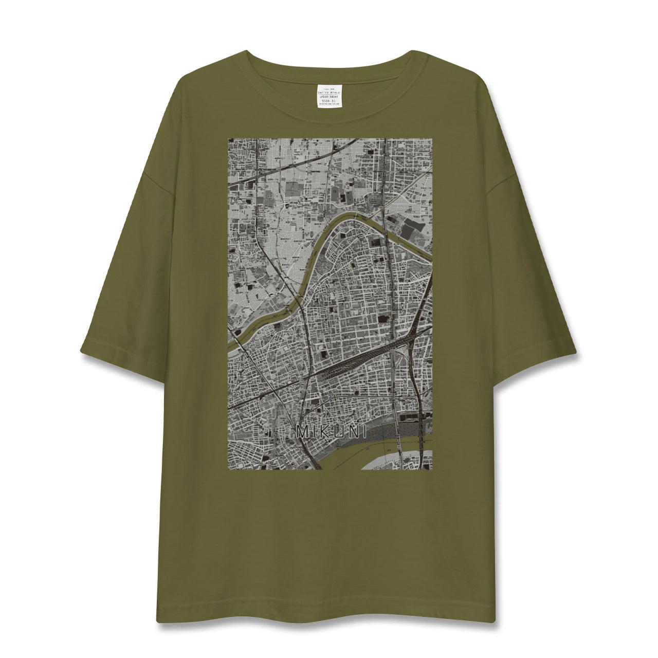 【三国(大阪府)(大阪府)】地図柄ビッグシルエットTシャツ