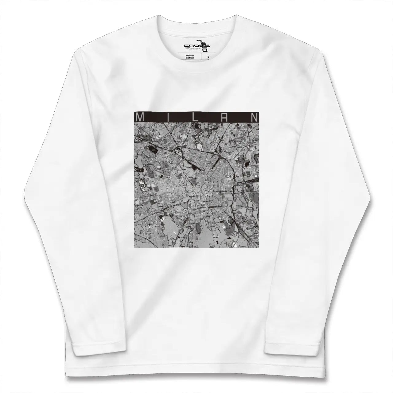 【ミラノ(イタリア)】地図柄ロングスリーブTシャツ