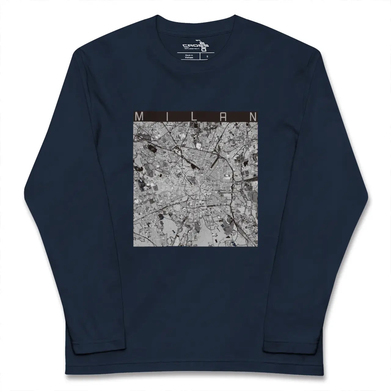 【ミラノ(イタリア)】地図柄ロングスリーブTシャツ