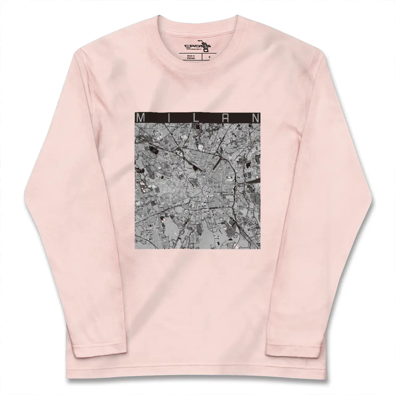 【ミラノ(イタリア)】地図柄ロングスリーブTシャツ