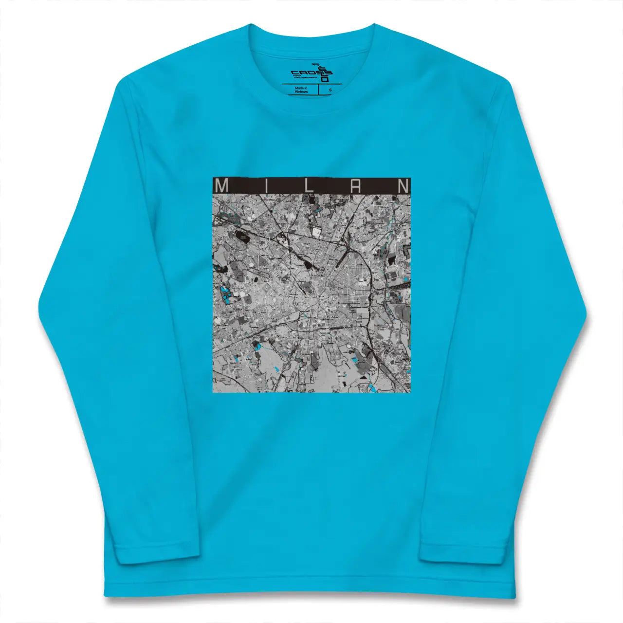 【ミラノ(イタリア)】地図柄ロングスリーブTシャツ