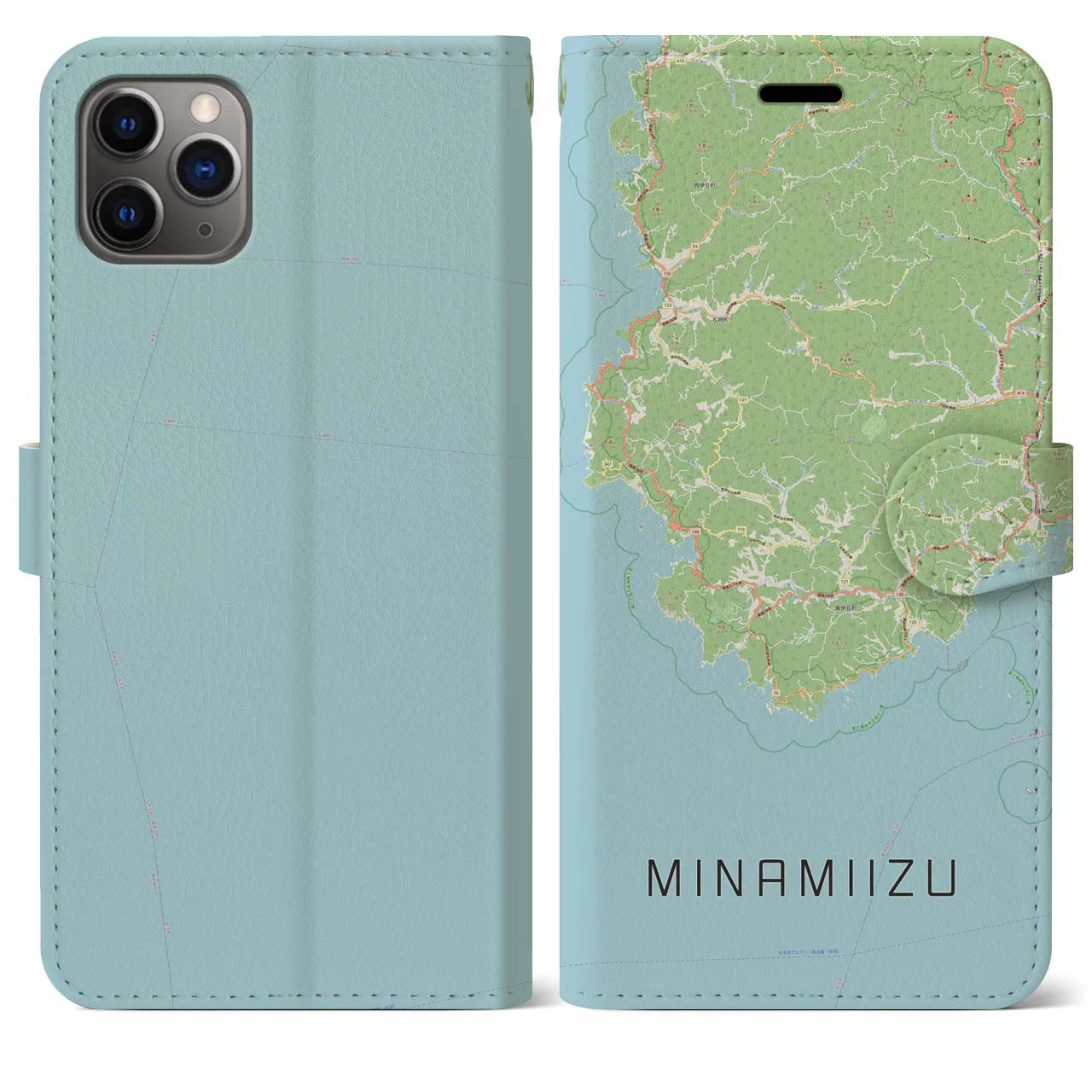 【南伊豆(静岡県)】地図柄iPhoneケース(手帳タイプ)ナチュラル・iPhone 11 Pro Max 用