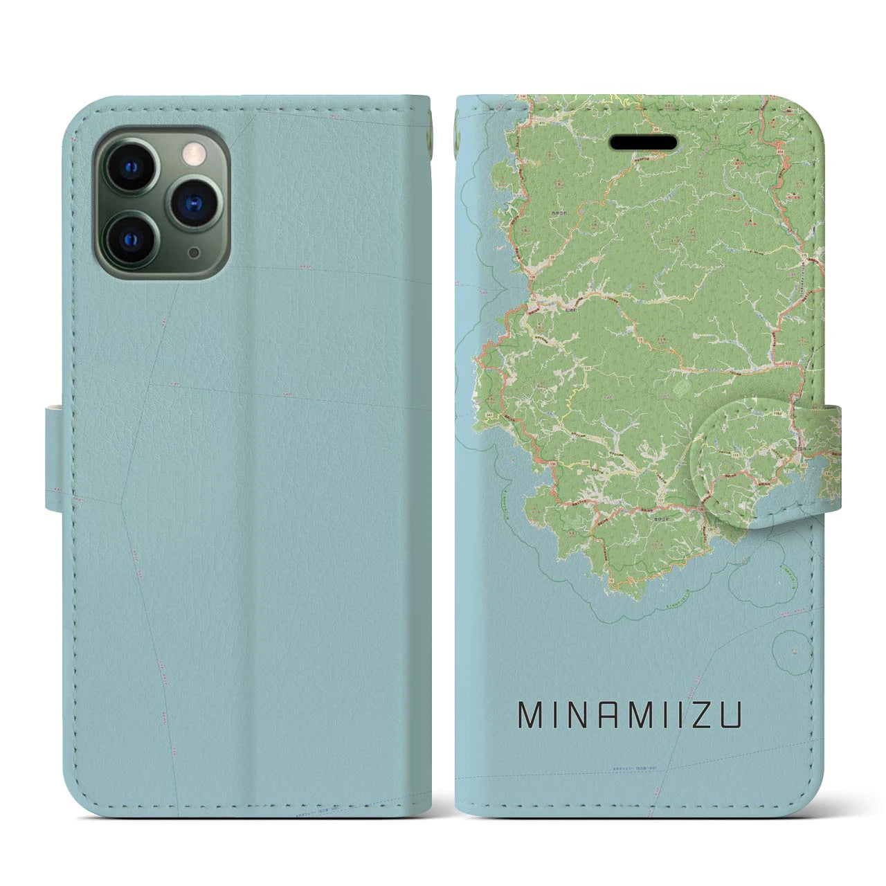 【南伊豆(静岡県)】地図柄iPhoneケース(手帳タイプ)ナチュラル・iPhone 11 Pro 用