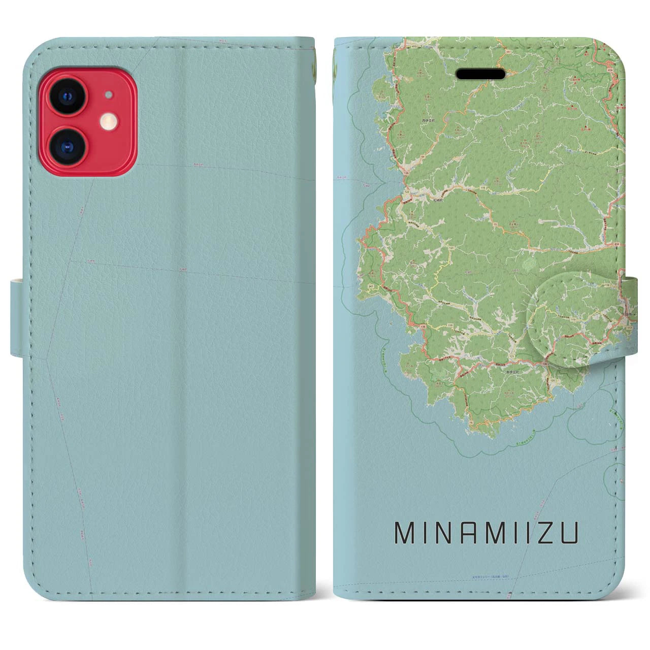 【南伊豆(静岡県)】地図柄iPhoneケース(手帳タイプ)ナチュラル・iPhone 11 用