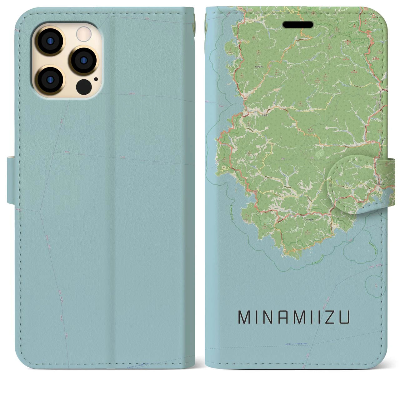 【南伊豆(静岡県)】地図柄iPhoneケース(手帳タイプ)ナチュラル・iPhone 12 Pro Max 用