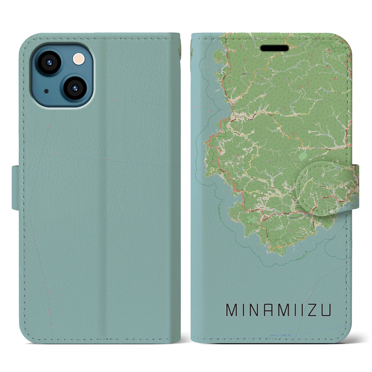 【南伊豆(静岡県)】地図柄iPhoneケース(手帳タイプ)ナチュラル・iPhone 13 用