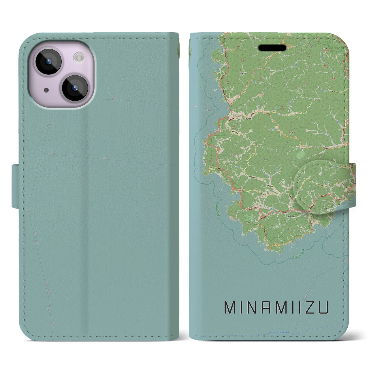 【南伊豆(静岡県)】地図柄iPhoneケース(手帳タイプ)ナチュラル・iPhone 14 用