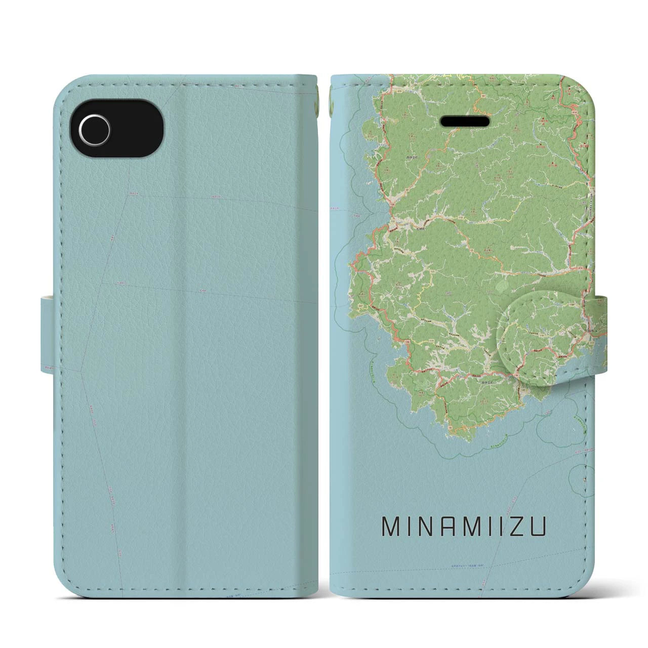 【南伊豆(静岡県)】地図柄iPhoneケース(手帳タイプ)ナチュラル・iPhone SE(第3 / 第2世代) / 8 / 7 / 6s / 6 用