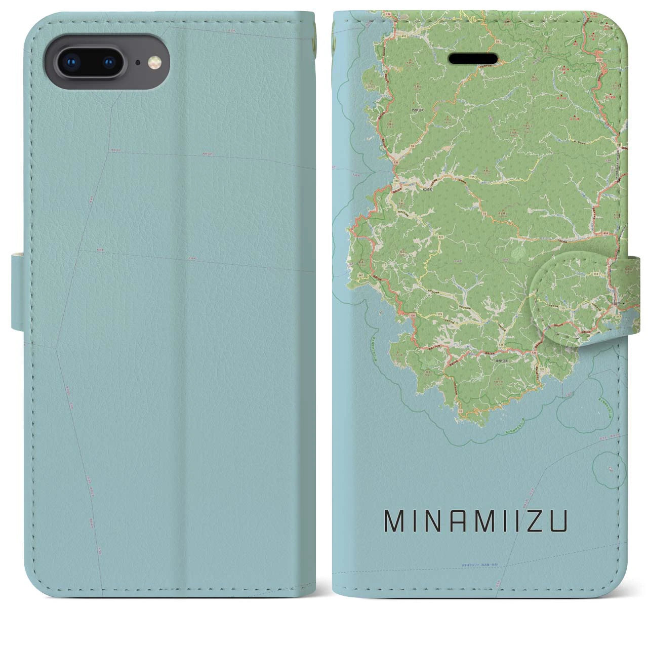 【南伊豆(静岡県)】地図柄iPhoneケース(手帳タイプ)ナチュラル・iPhone 8Plus /7Plus / 6sPlus / 6Plus 用