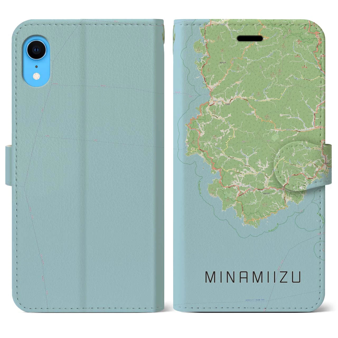【南伊豆(静岡県)】地図柄iPhoneケース(手帳タイプ)ナチュラル・iPhone XR 用
