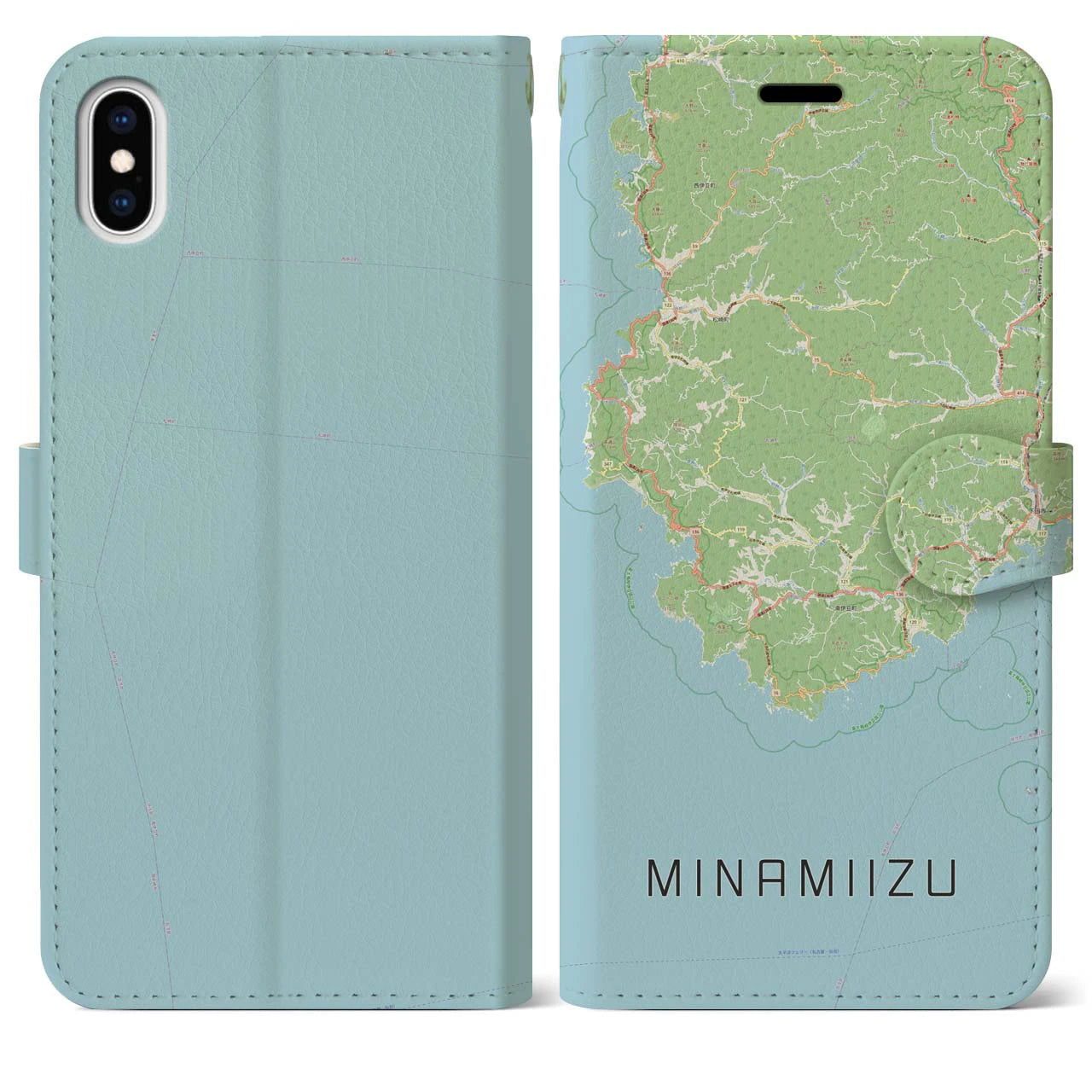 【南伊豆(静岡県)】地図柄iPhoneケース(手帳タイプ)ナチュラル・iPhone XS Max 用