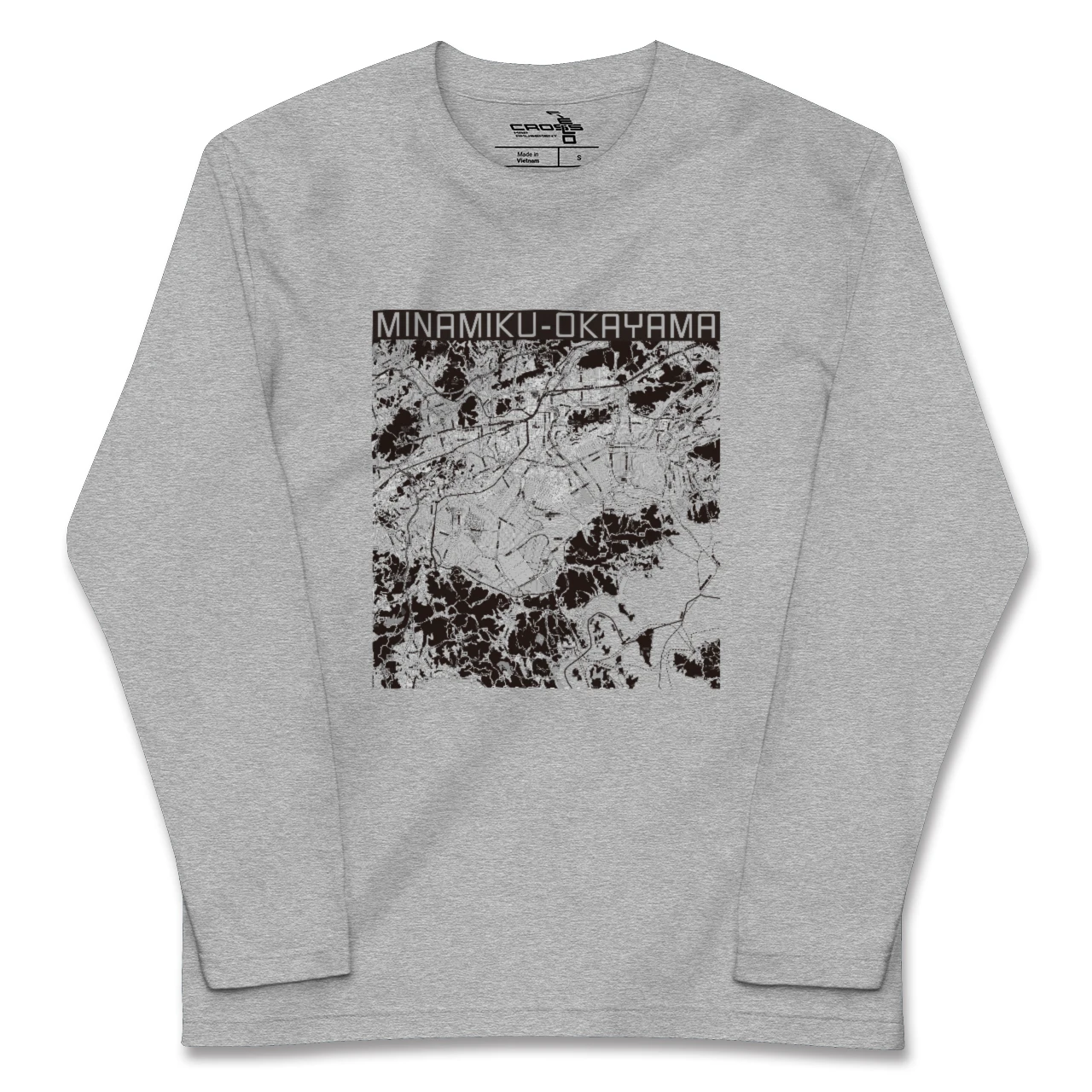 【南区(岡山市)(岡山県)】地図柄ロングスリーブTシャツ