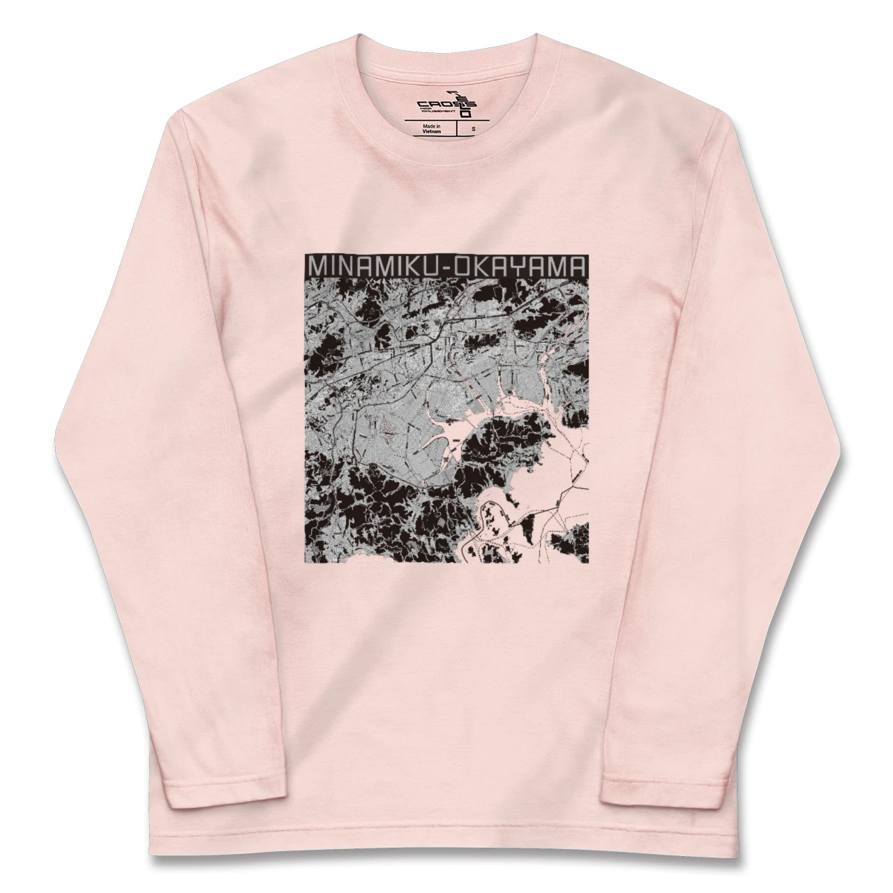 【南区(岡山市)(岡山県)】地図柄ロングスリーブTシャツ