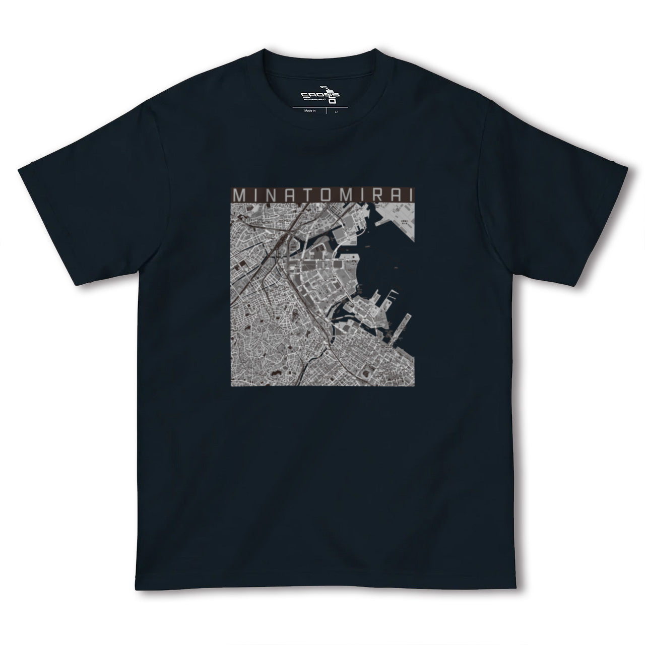 【みなとみらい(神奈川県)】地図柄ヘビーウェイトTシャツ